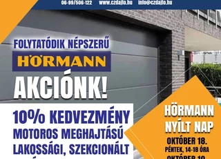 10% kedvezmény a Hörmann garázskapukra